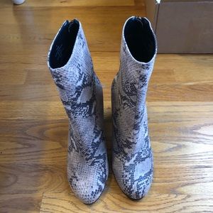 Snake print booties